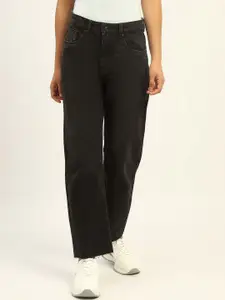 Madame Women Clean Look Light Fade Dark Shade Straight Fit Pure Cotton Jeans