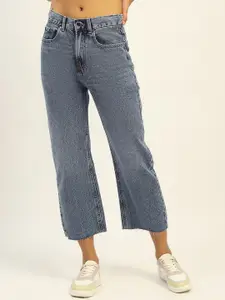 Madame Women Straight Fit Clean Look Pure Cotton Jeans