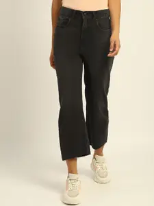 Madame Women Straight Fit Mid-Rise Clean Look Crinkle Pure Cotton Jeans