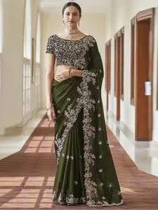 Trendmalls Ethnic Motifs Sequinned Saree