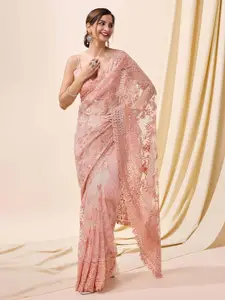 Trendmalls Ethnic Motifs Sequinned Net Saree