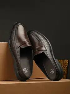 House of Pataudi Men Round Toe Formal Slip On Shoes