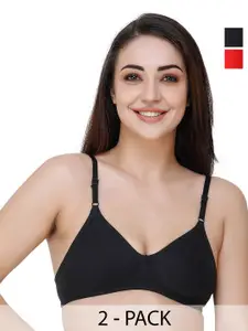 Docare Pack Of 2 Full Coverage Seamless Non Padded T Shirt Bra All Day Comfort