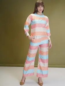 Siya Fashion Printed Long Sleeve Top & Trouser Co-Ords
