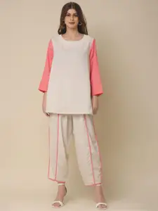 Zolo Label Colour-Blocked Top With Trousers Co-Ords
