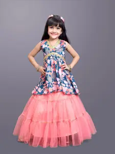 BAESD Girls Printed Ready to Wear Lehenga Choli
