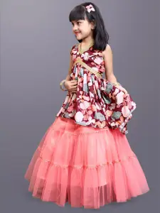 BAESD Girls Printed Ready to Wear Lehenga Choli