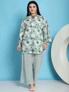TAG 7 Floral Printed Pure Cotton Top With Trousers Co-Ords