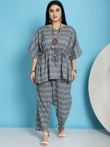 TAG 7 Printed Pure Cotton Tunic Top & Trouser Co-Ords