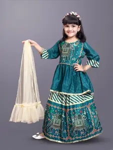 BAESD Girls Printed Ready to Wear Lehenga & Blouse With Dupatta