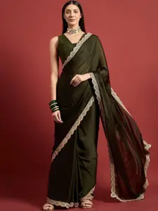 all about you Embroidered Satin Saree