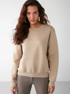 GRIMELANGE Round Neck Cotton Pullover Sweatshirt