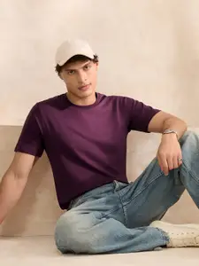 The Souled Store Round Neck Short Sleeves Regular Fit Supima Cotton T-shirt