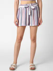 VASTRADO Women Striped Cotton Shorts