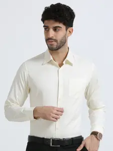 THE FORMAL CLUB Spread Collar Long Sleeves Relaxed Regular Fit Bamboo Cotton Formal Shirt