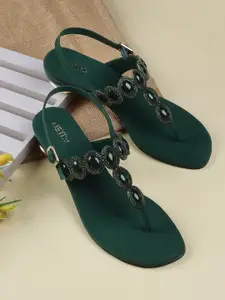 Metro Embellished Open Toe Block Heels