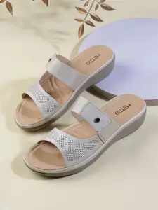 Metro Textured Open Toe Comfort Heels