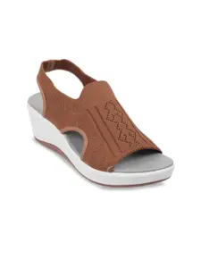 Metro Textured Open Toe Mesh Comfort Heels