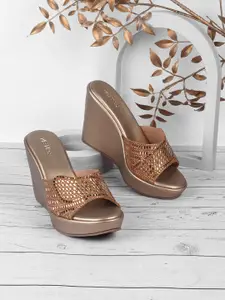 Metro Embellished Open Toe Wedge Heels