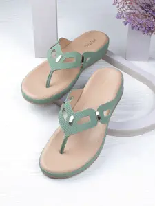 Metro Open Toe T-Strap Flats