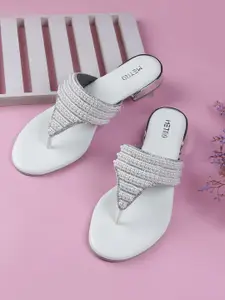 Metro Embellished Open Toe Block Heels