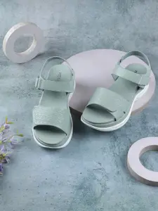 Metro Woven Design Open Toe Wedge Heels