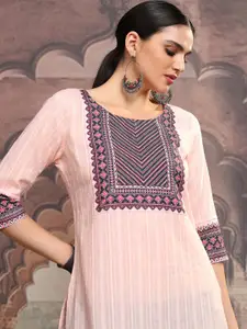 Vishudh Printed Round Neck Straight Kurta