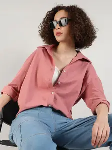 Campus Sutra Relaxed Fit Spread Collar Casual Shirt