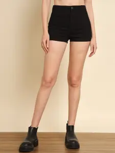 TANDUL Women Skinny Fit High-Rise Denim Shorts
