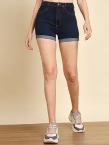 TANDUL Women Skinny Fit High-Rise Denim Denim Shorts