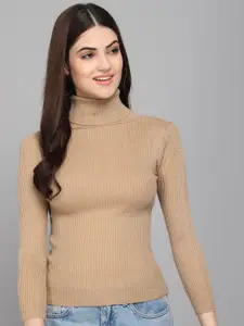 TANDUL Turtle Neck Long Sleeves Pullover Sweater