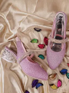 BAESD Girls Embellished Round Toe Block Heeled Mary Janes