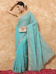 Chhabra 555 Floral Sequinned  Saree