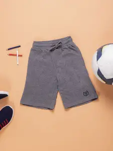 Purple United Kids Boys Mid Rise Cotton Shorts