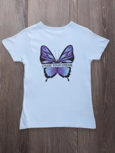 Purple United Kids Girls Graphic Printed T-shirt