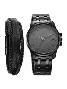 Fastrack Pulse II Men Brass Dial & Stainless Steel Straps Analogue Watch 3314NM01F