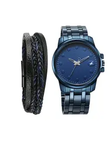 Fastrack Pulse II Men Brass Dial & Stainless Steel Straps Analogue Watch 3314QM01F