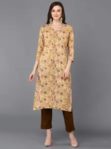 KALINI Floral Printed Straight Kurta