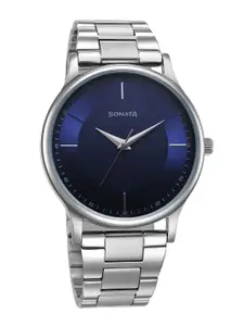 Sonata Aspire 2.0 Men Round Dial Stainless Steel Straps Analogue Watch 77105SM15W