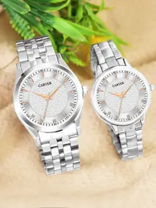 Sandy D Carter Set Of 2 Stylish Analog Watch For His & Her