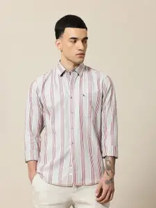 Mr Bowerbird Men Premium Tailored Fit Pure Cotton Striped Casual Shirt
