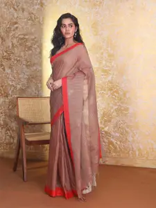 Indethnic Striped Pure Cotton Jamdani Saree