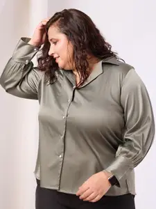 RACHNA plus Size Standard Cuban Collar Formal Shirt