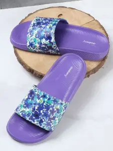 DressBerry Women Purple Printed Sliders