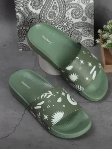 DressBerry Women Green Printed Sliders