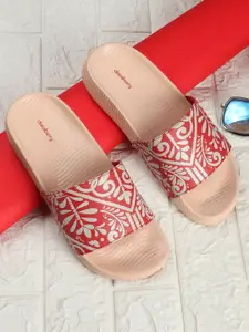 DressBerry Women Red Printed Sliders