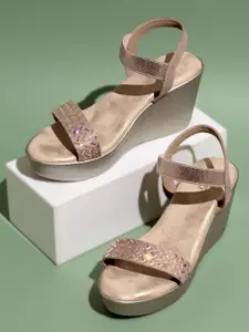 Inc 5 Embellished Open Toe Wedge Heels