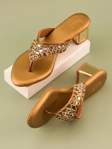 Inc 5 Embellished Open Toe Block Heels