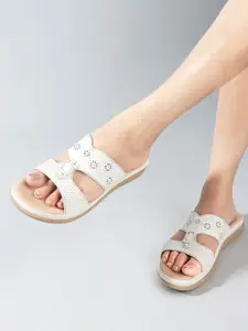 The Roadster Lifestyle Co. Textured Open Toe Flats