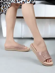 The Roadster Lifestyle Co. Textured Open Toe Flats